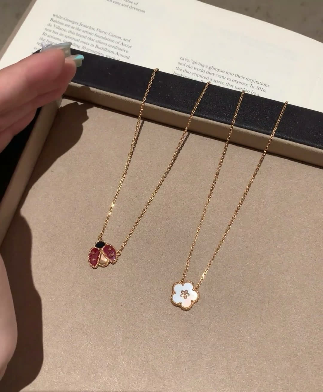 Van Cleef & Arpels Alhambra Ladybug and Cloisonné Gold Necklace Van Cleef & Arpels Alhambra Ladybug and Cloisonné Gold Necklace